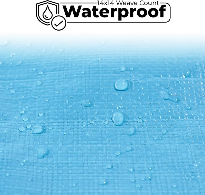 Teal Elite Tarps Heavy Duty Waterproof 12x20-12 mil Thick Camping Tent - Blue Tarp 12x20 UV Resistant, Rip & Tear Proof with Metal Grommets – Multipurpose Use for Camping, Tent, Boat, RV, Car, & Pool Cover - Image 5